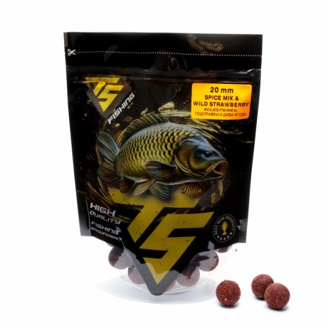 Протеинови топчета TS fishing BOILIES GROUNDBAIT PRO Series, Spice mix & Wild Strawberry 20mm